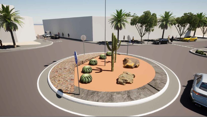El Ayuntamiento realiza obras en nueve rotondas que mejoran el tráfico y el paisaje