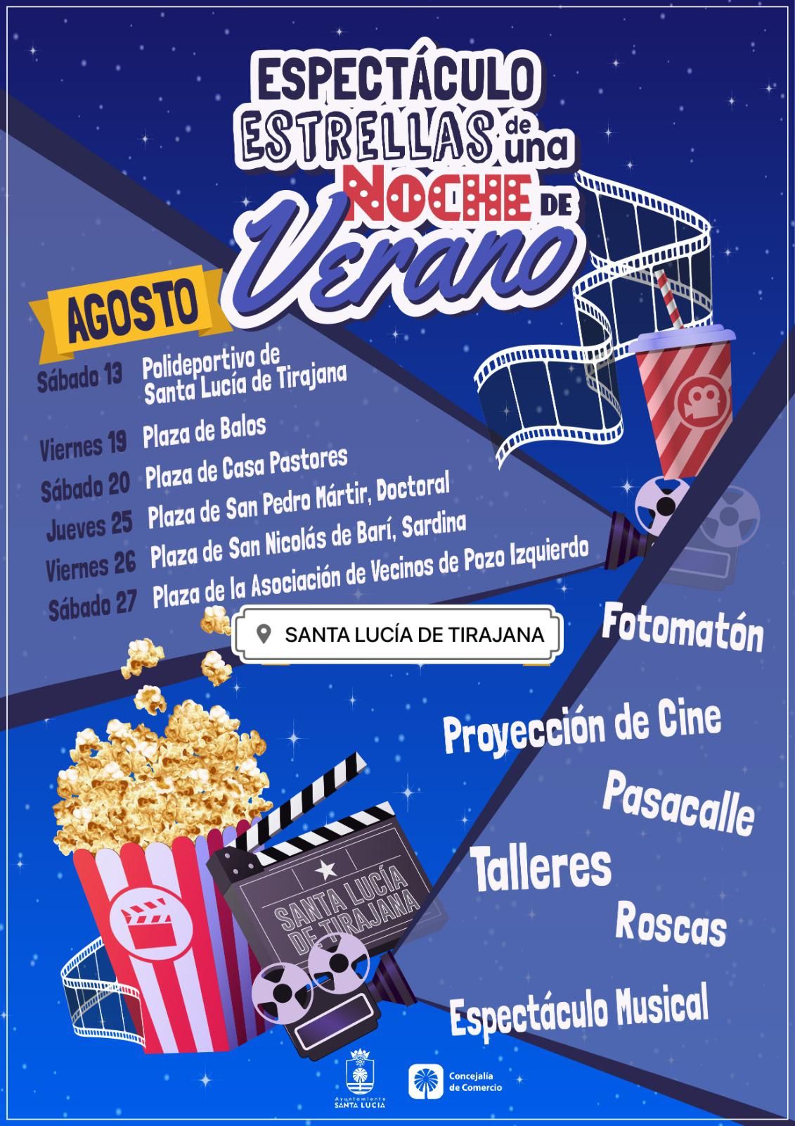 Cine de Verano en los pueblos y barrios de Santa Lucía de Tirajana los próximos fines de semana de agosto