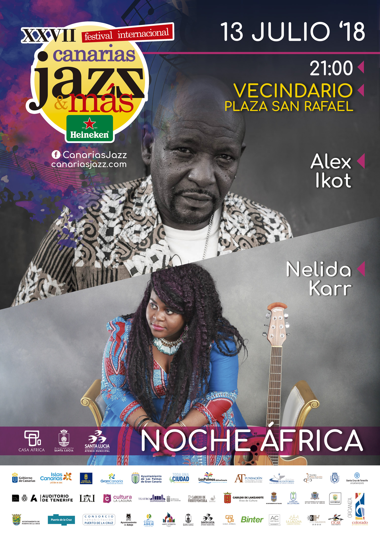 El Festival Internacional de Jazz trae a la Plaza de San Rafael la Noche  África con Alex Ikot y Nelida Karr 